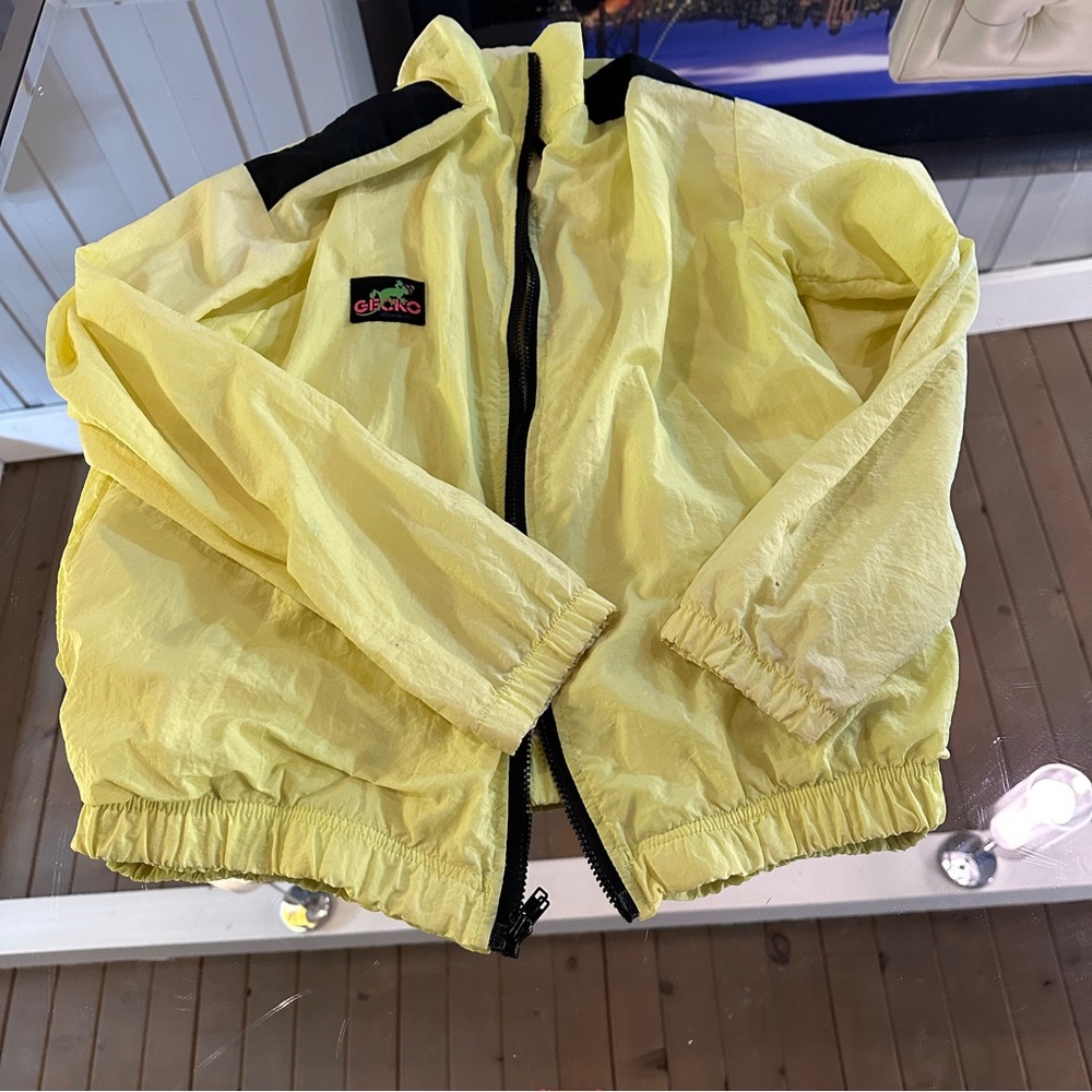 VINTAGE Gecko Hawaii Neon Yellow Windbreaker Jacket